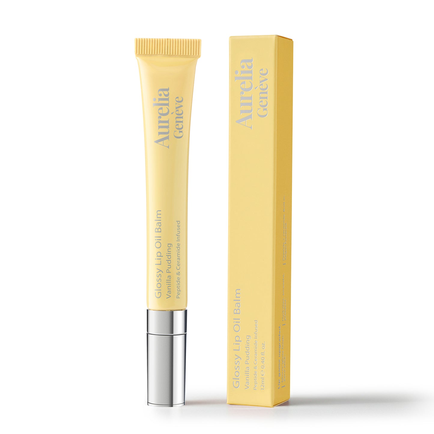 Glossy Lip Oil Balm - Peptide & Ceramid Infused - Vanilla Pudding