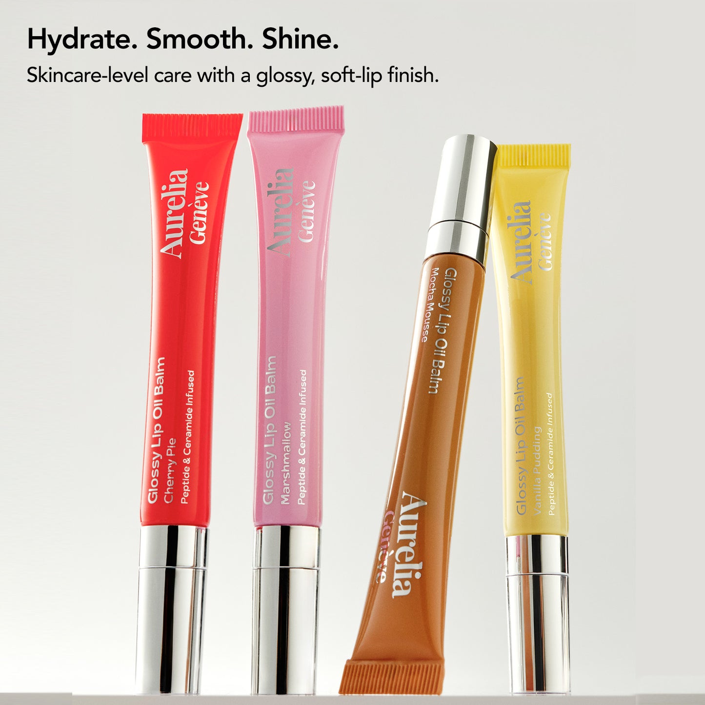 Glossy Lip Oil Balm - Peptide & Ceramid Infused - Vanilla Pudding
