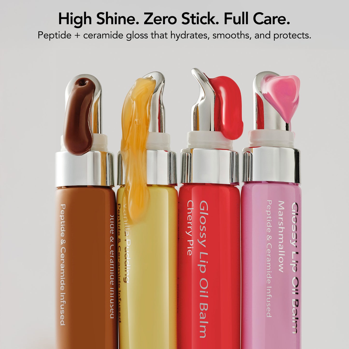 Glossy Lip Oil Balm - Peptide & Ceramid Infused - Vanilla Pudding