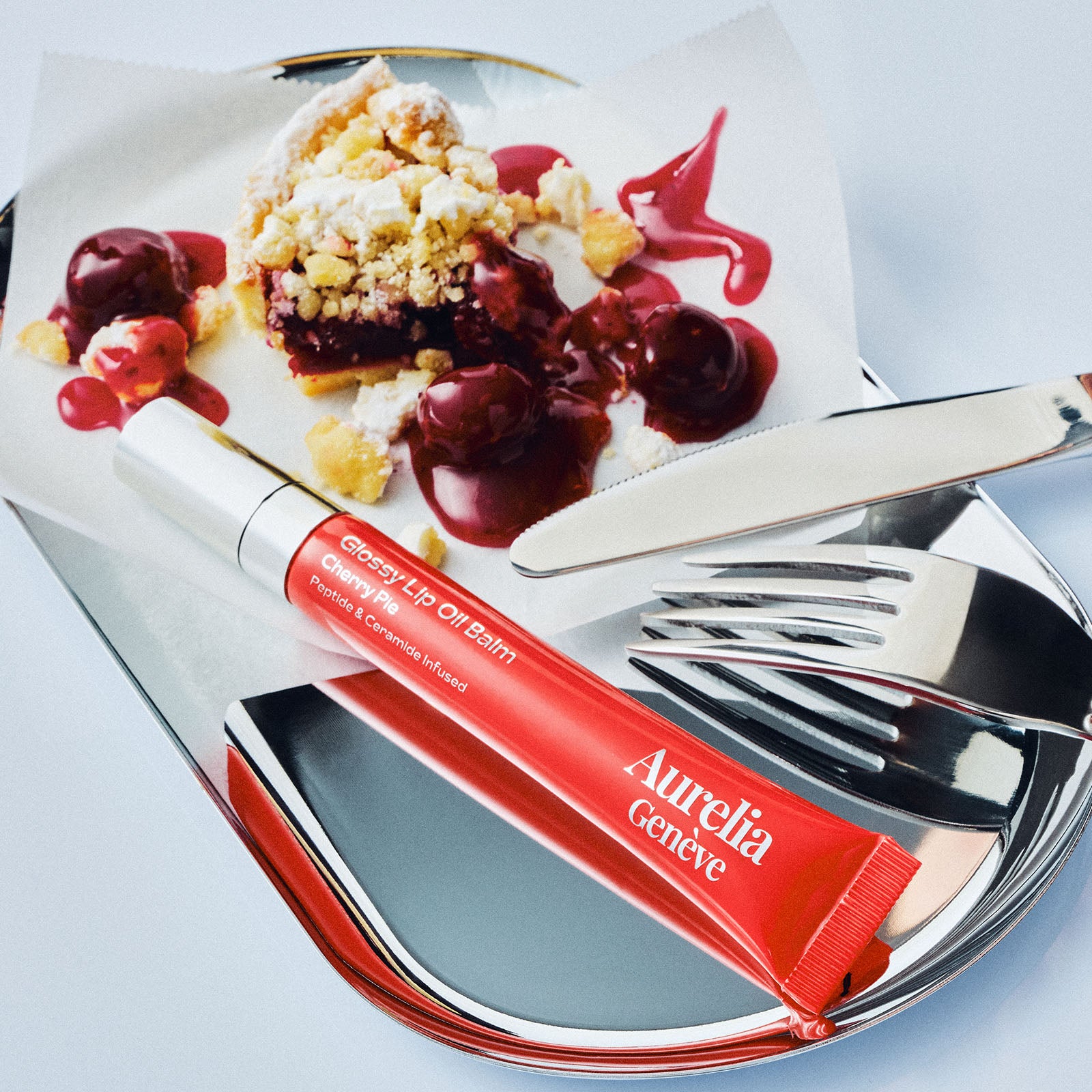 Glossy Lip Oil Balm - Peptide & Ceramid Infused - Cherry Pie