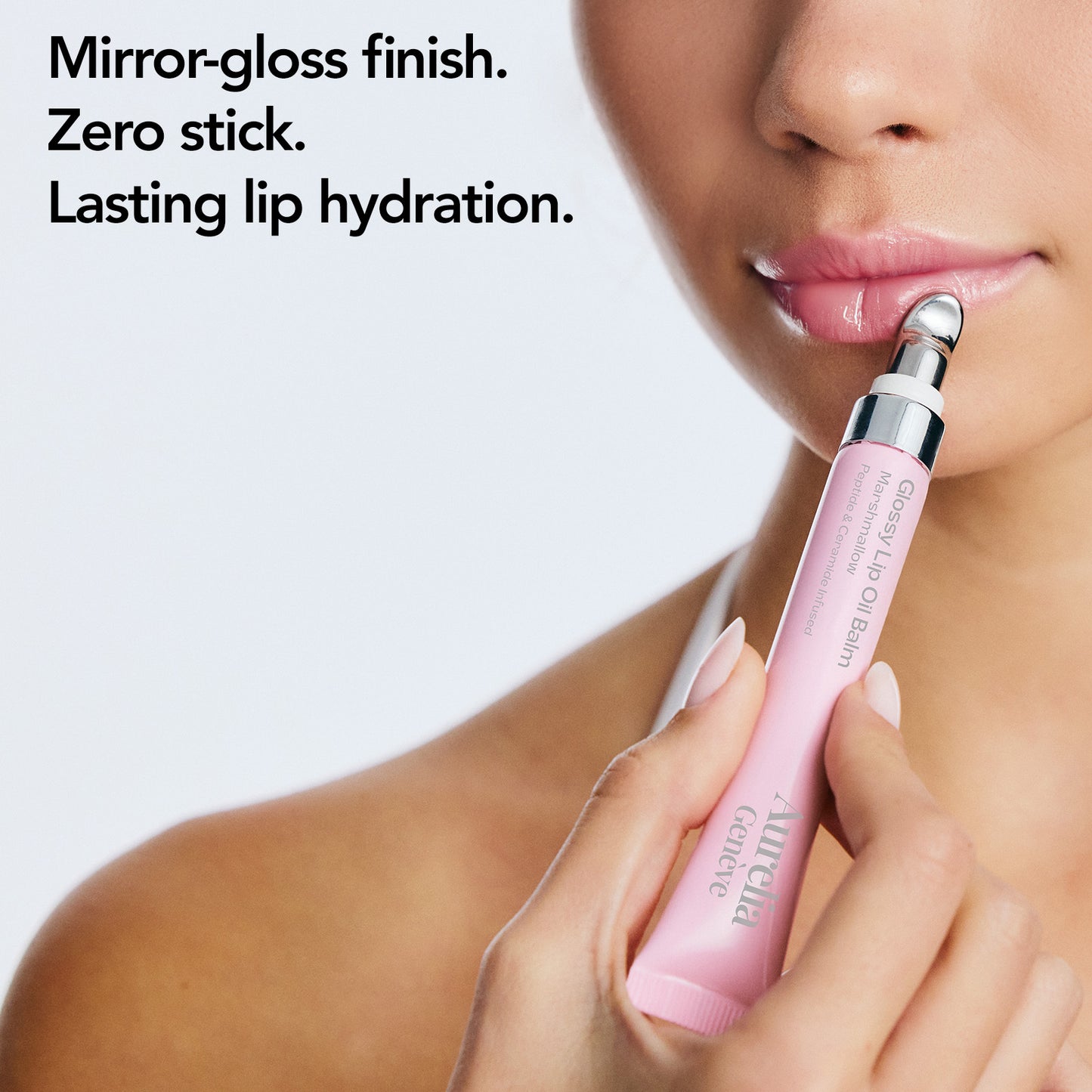 Glossy Lip Oil Balm - Peptide & Ceramid Infused - Mocha Mousse