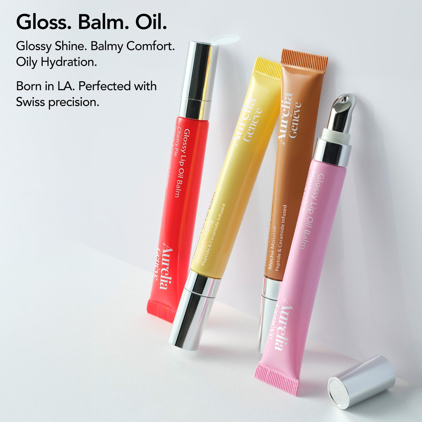 Glossy Lip Oil Balm - Peptide & Ceramid Infused - Mocha Mousse