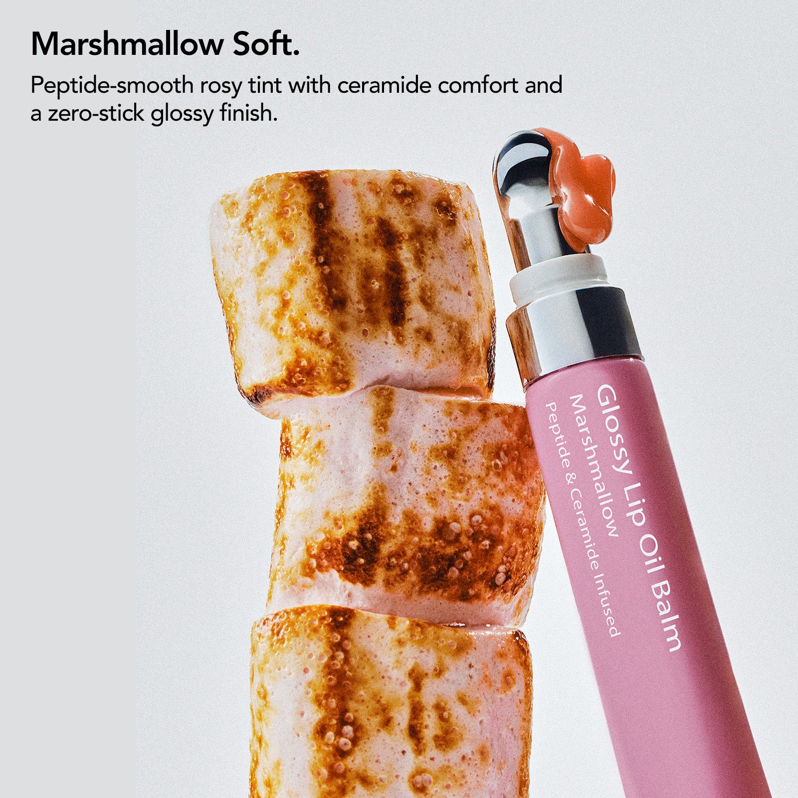 Glossy Lip Oil Balm - Peptide & Ceramid Infused - Marshmallow