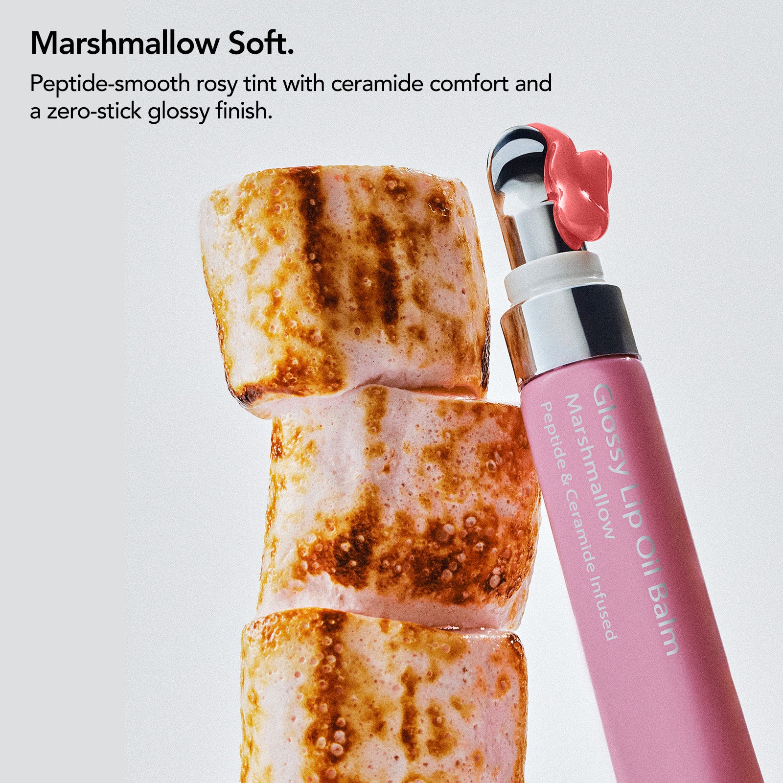 Glossy Lip Oil Balm - Peptide & Ceramid Infused - Marshmallow