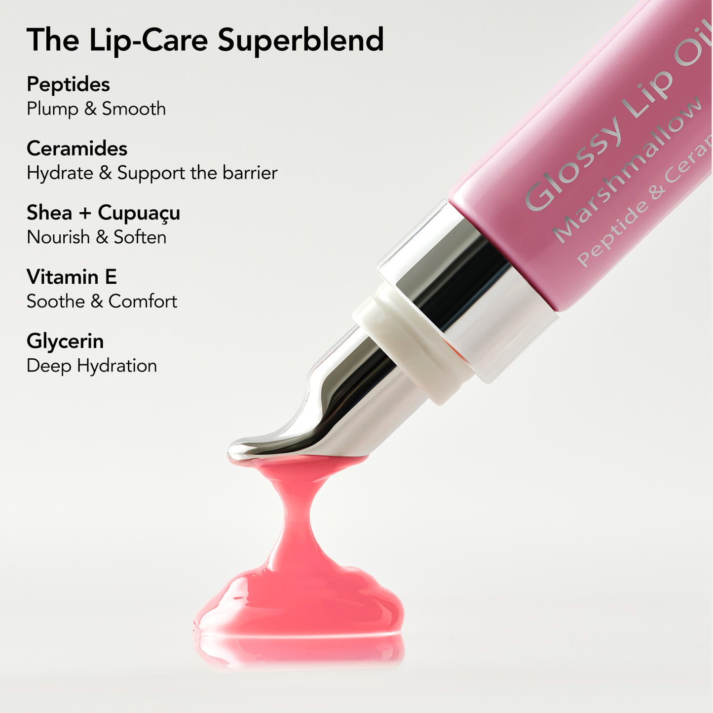 Glossy Lip Oil Balm - Peptide & Ceramid Infused - Marshmallow